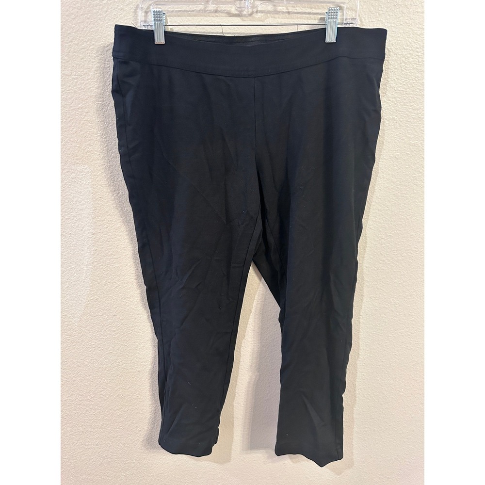 INC International Concepts Pull On Capri‎ Pants Stretch Black 14WP
